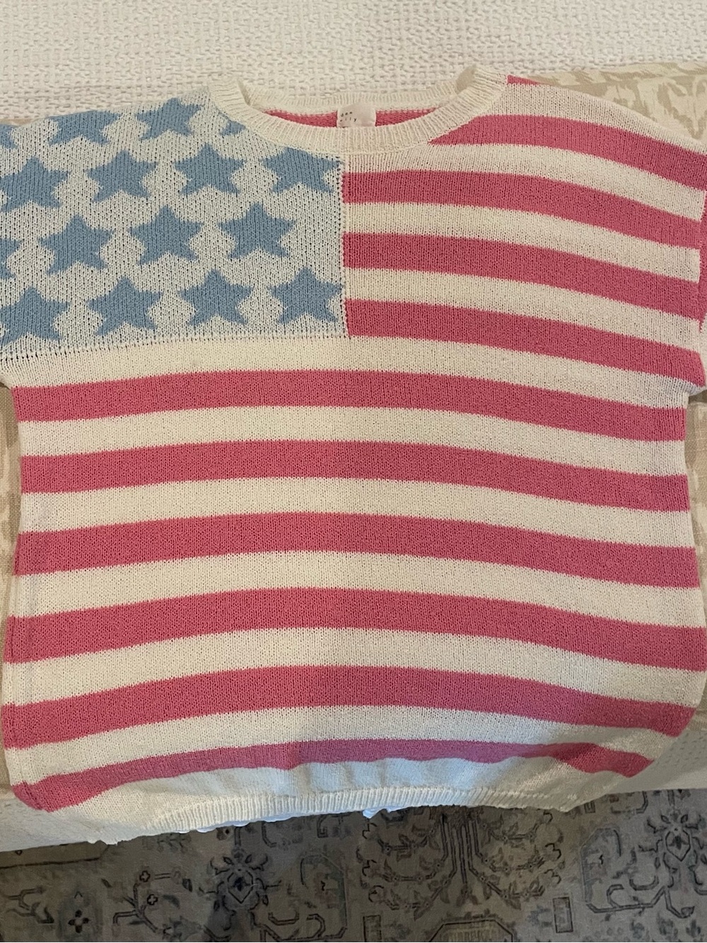 Women’s ' Flag Knit wTop in Pink, Blue & Cream